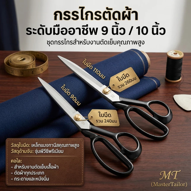 ส่งฟรี กรรไกรตัดผ้า ตัดหนัง ไม่เป็นสนิม คุณภาพดี มี 2 รูปที่ 5