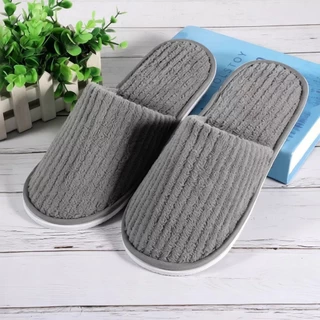 ￼สลิปเปอร์ Slipper สีสดใส รองเท้าลำลอง รองเท้ารับแขก ใส่ในบ้าน ออฟฟิศ โรงแรม หุ้มปลายเท้า เนื้อผ้าดี นุ่ม ใส่สบาย H612(3