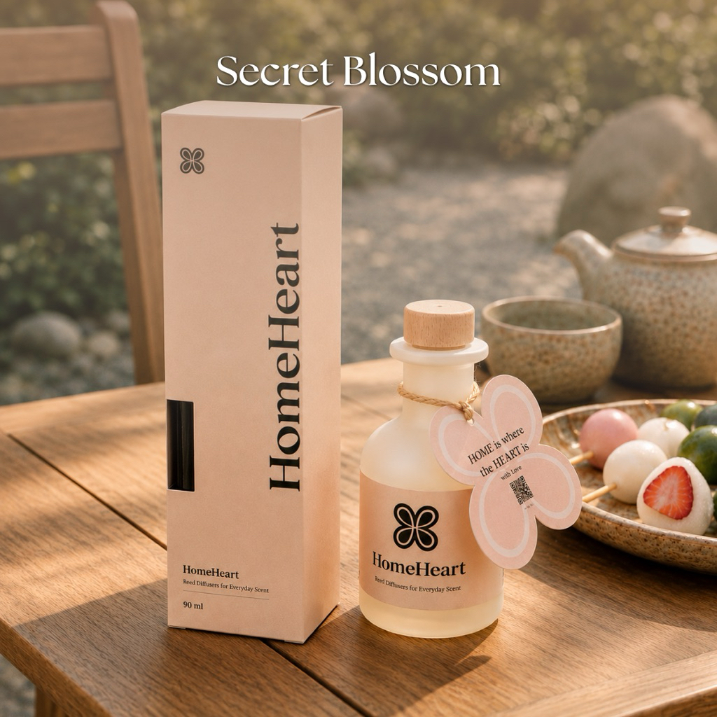 HomeHeart Home Fragrance 90ml กลิ่น Secret Blossom | หวานละมุน สดใส Floral Romantic เพิ่มบรรยากาศอบอุ่น โรแมนติก