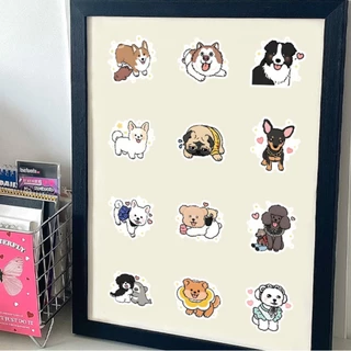 [พร้อมส่ง] 70 ชิ้น PVC Sticker สติกเกอร์ DIY ลาย การ์ตูน ลูกหมา ลูกสุนัข น่ารัก Cute Puppy Cartoon กันละอองน้ำ
