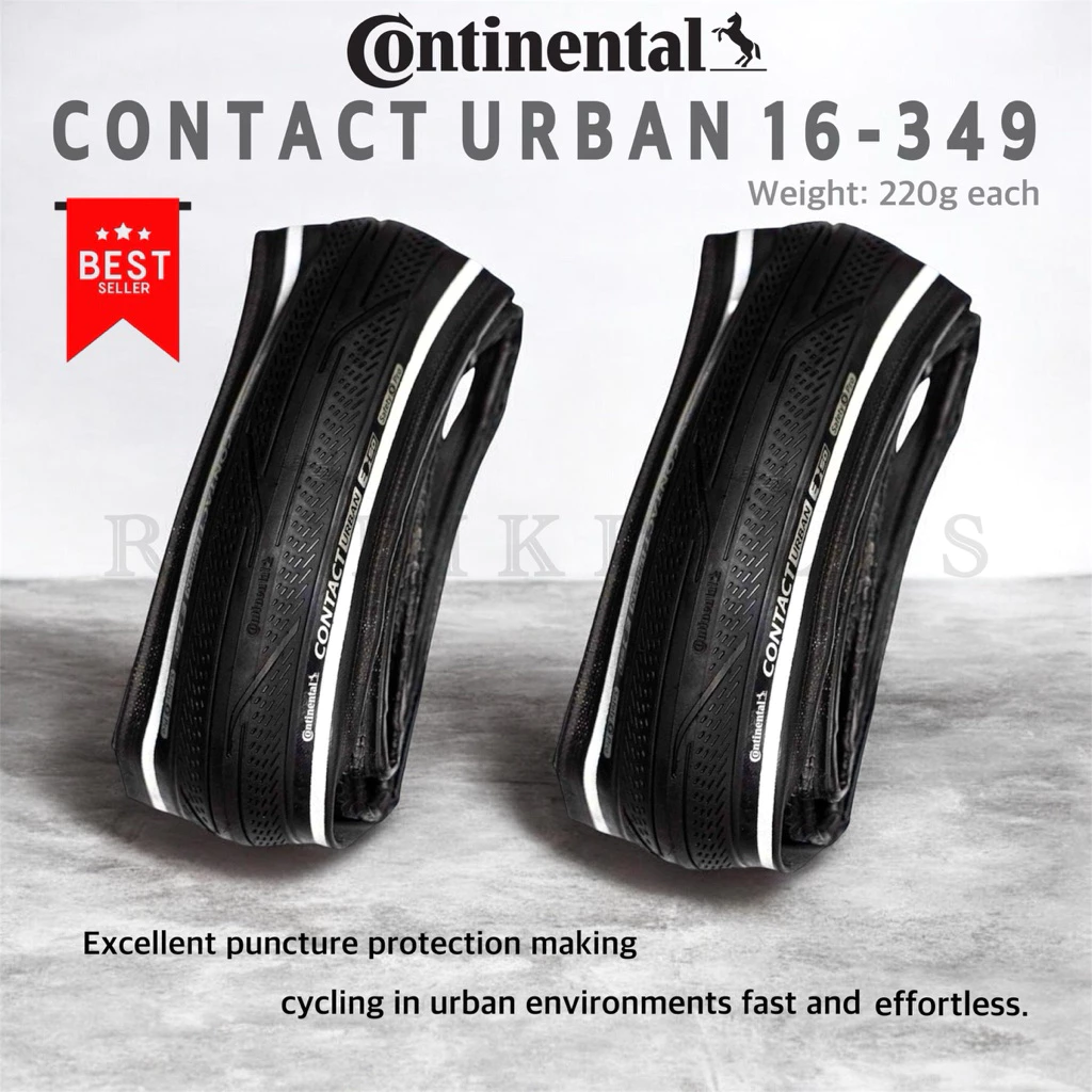 ยางนอกจักรยาน CONTINENTAL รุ่น Continental Contact Urban 16″x 1 1 3/8 (35-349) ขอบพับ ล้อ 16/349 ขี่นุ่มมั่นใจเกาะถนนดี