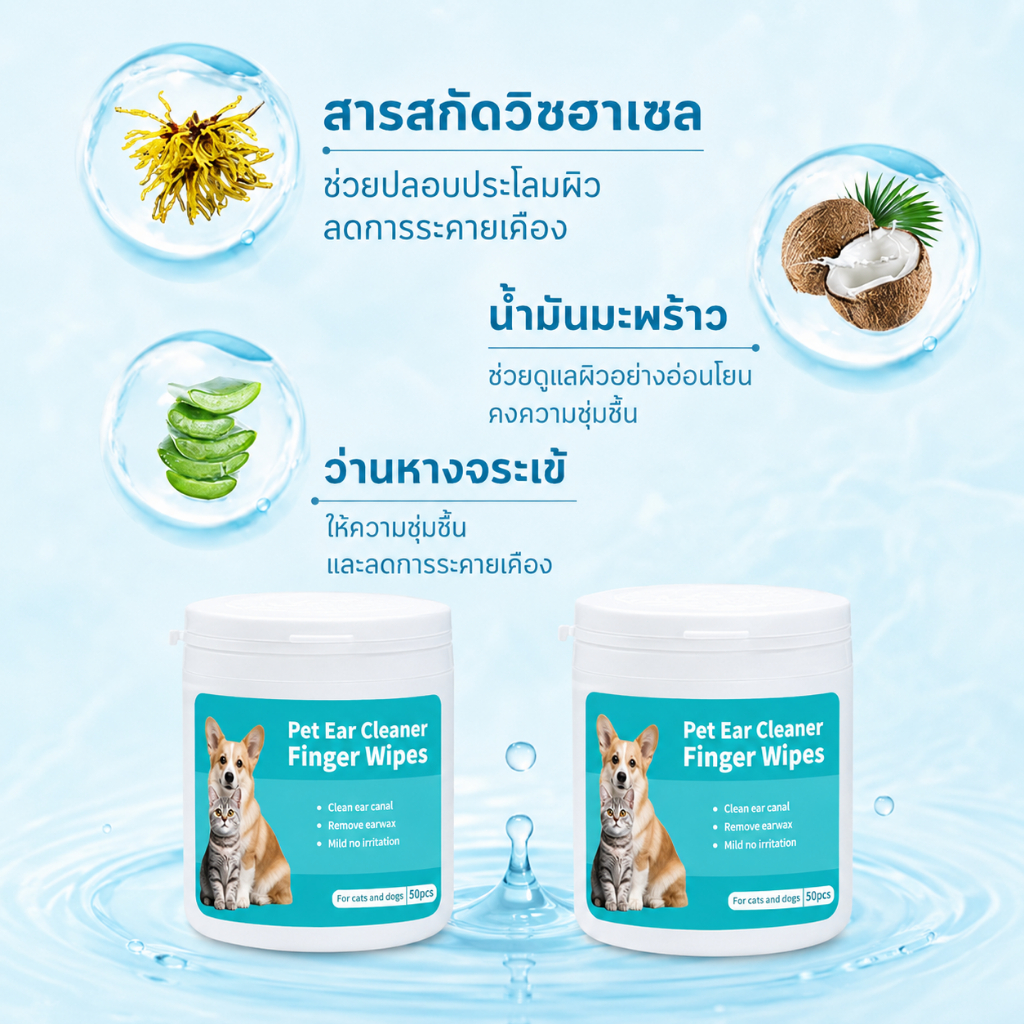 PETWELL แผ่นเปียกเช็ดทำความสะอาดสัตว์เลี้ยง รูปที่ 7