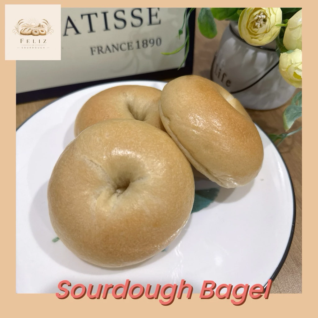 [Plain Sourdough Bagel] ขนมปังเบเกิ้ล ซาวโดว์ ยีสต์ธรรมชาติ 100g รูเล็ก เปรี้ยวน้อย