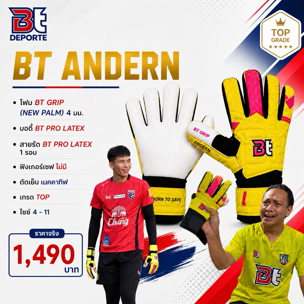 ถุงมือ BT ตัวท็อป! หนึบ คุ้ม ทุกสนาม