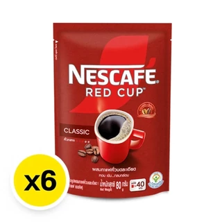 เนสกาแฟ เรดคัพ 80 กรัม x 6 ถุง กาแฟสำเร็จรูป Nescafe Red Cup Classic กาแฟคั่วบดละเอียด หอมเข้ม พร้อมส่ง✔️