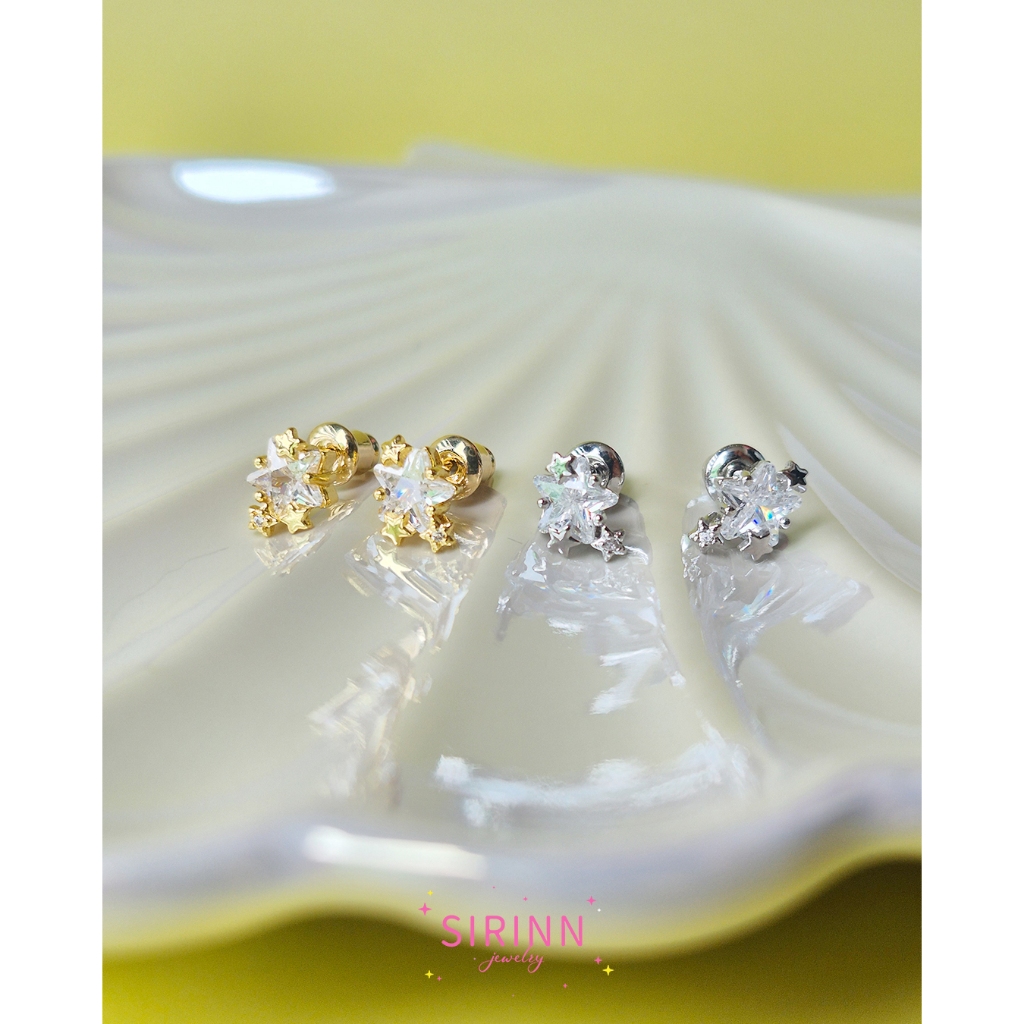 Little Wish Earrings ต่างหูดวงดาว ก้านเงิน Nickel Free