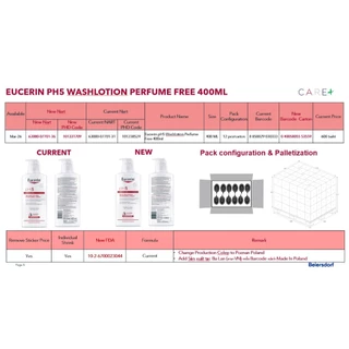 (EXP.04/2027) Eucerin pH5 Washlotion Perfume Free 400 ml สำหรับผิวแห้ง บอบบาง แพ้ง่าย (สูตรที่มีขายเฉพาะในรพ)
