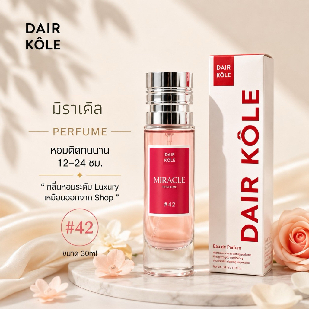 🔥กลิ่นShopแท้🔥น้ำหอมDAIR KOLE #42 L.MC ติดทน12-24ชม. #น้ำหอมผู้หญิง #น้ำหอม #ติดทนนาน #น้ำหอมติดทน #