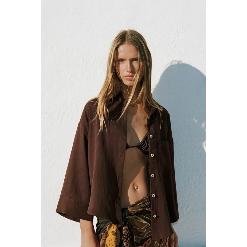 ZARA เสื้อเชิ๊ตทรงสวย ผ้าดี🤎🤎