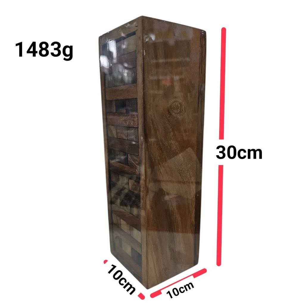 JGVเกมคอนโดไม้ยักษ์ Jenga Tower ไม้แท้ ขนาด 30 ซม. เกมเสริมทักษะสำหรับครอบครัวและปาร์ตี้

