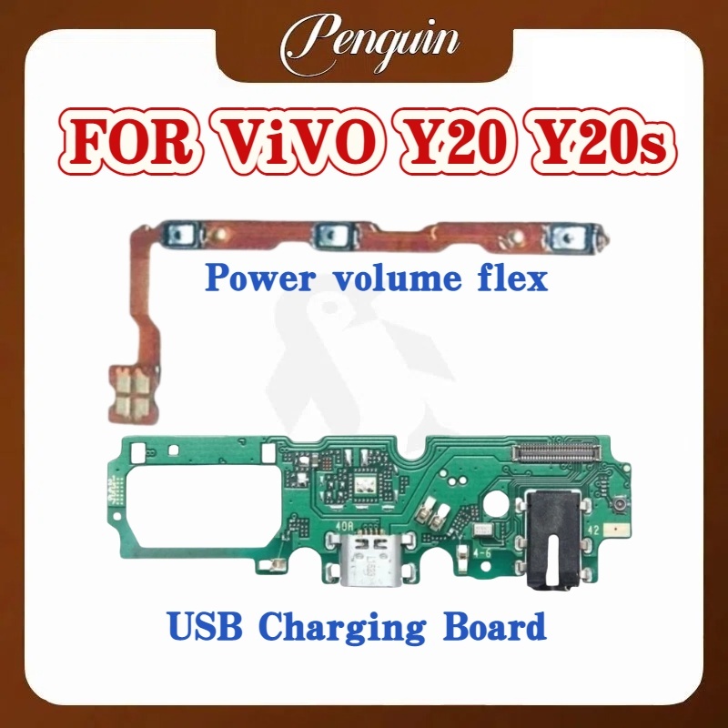 บอร์ดชาร์จ USB Flex สําหรับ ViVO Y20 Power Volume Flex Button Switch USB Charging Port Board