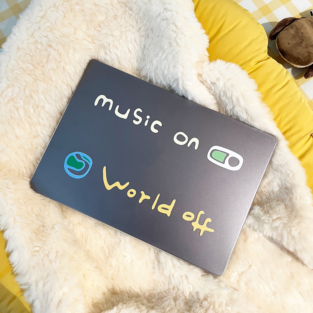 Shesell พร้อมส่ง เคส macbook(ผิวด้าน)music on world off Air13 Neo13 เคสสำหรับแมคบุ๊คใส Air15 Pro13