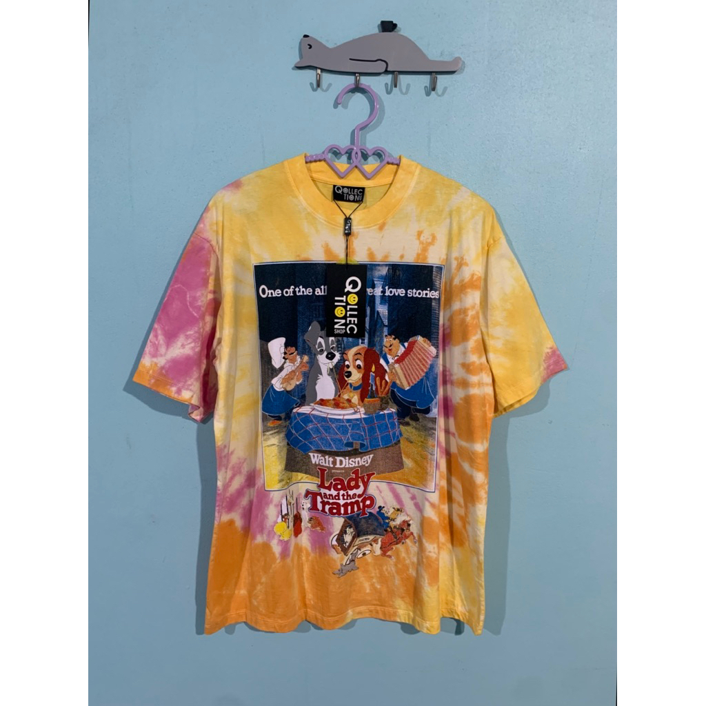 🥨เสื้อยืดโอเวอร์ไซด์ผ้ามัดย้อมลายน้องหมาเลดี้ป้ายQollection🥨