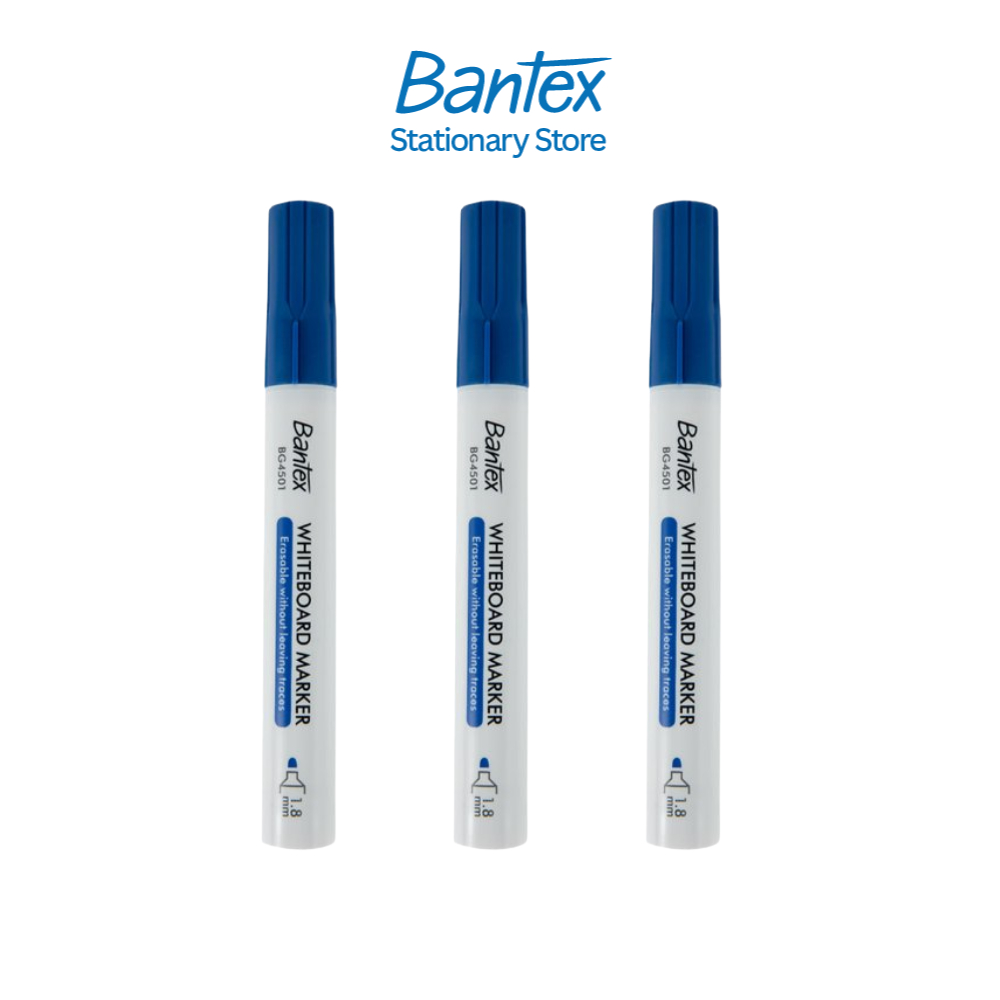 Bantex ปากกาไวท์บอร์ด ปากกามาร์กเกอร์ ปากกาเมจิ ลบได้ หัวกลม หัวแข็งแรง ขนาดเส้น 1.8มม Whiteboard Marker