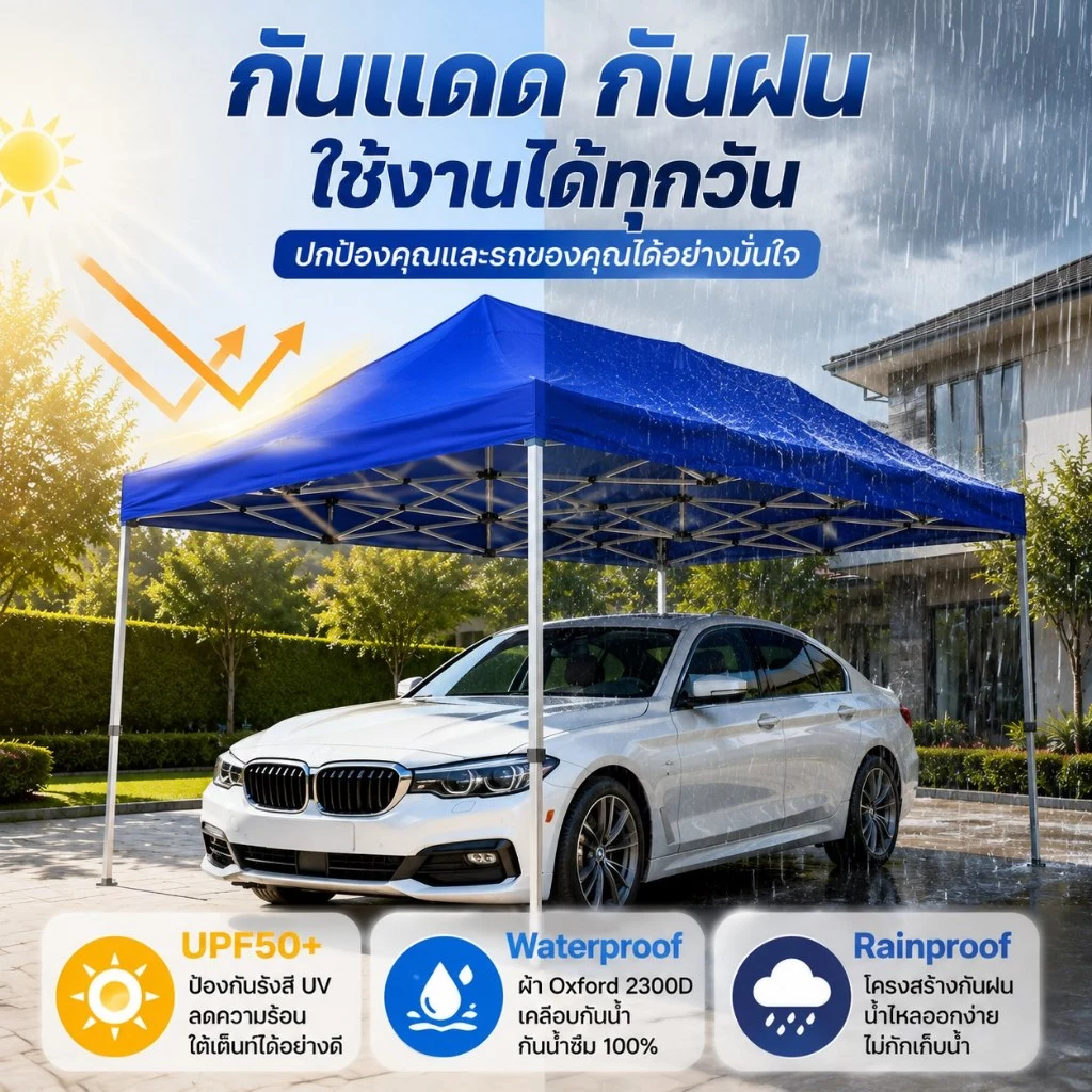 เต็นท์พับได้ 2x2 3x3 3x6 เต็นท์สนาม thumbnail 9