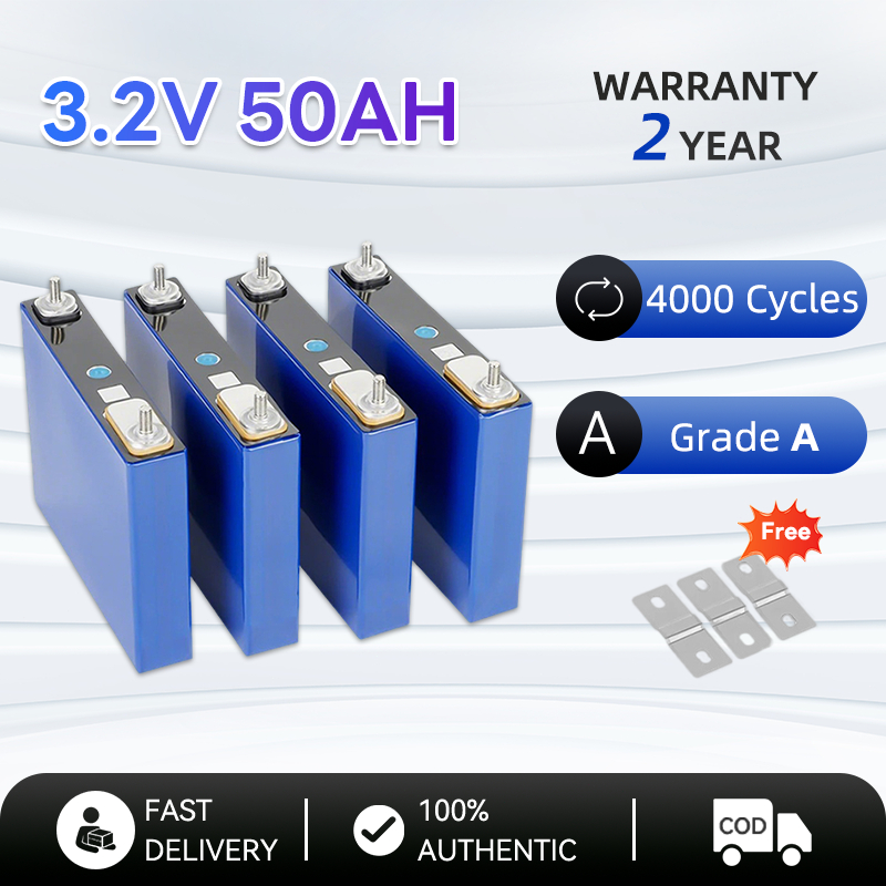 แบตเตอรี่LiFePo4 50 100AH 3.2V Lithium UPS​ Battery รถกอล์ฟ​ ระบบโซล่าเซลล์ แถมฟรีน็อต Grade A ของใหม่แท้ 100%