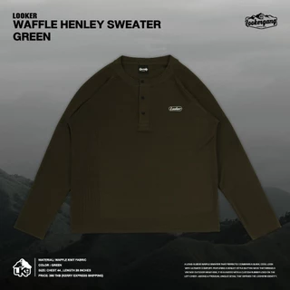 LOOKER — WAFFLE HENLEY SWEATER เสื้อสเวตเตอร์แขนยาวผ้าวาฟเฟิล (CAMPING)
