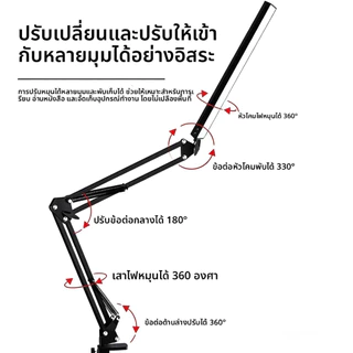 Ochi โคมไฟป้องกันดวงตา LED โคมไฟตั้งโต๊ะ usb โคมไฟตั้งโต๊ะสำหรับอ่านหนังสือที่มีคลิปหัวคู่ไฟ LED แบบพับได้ไฟในร่ม