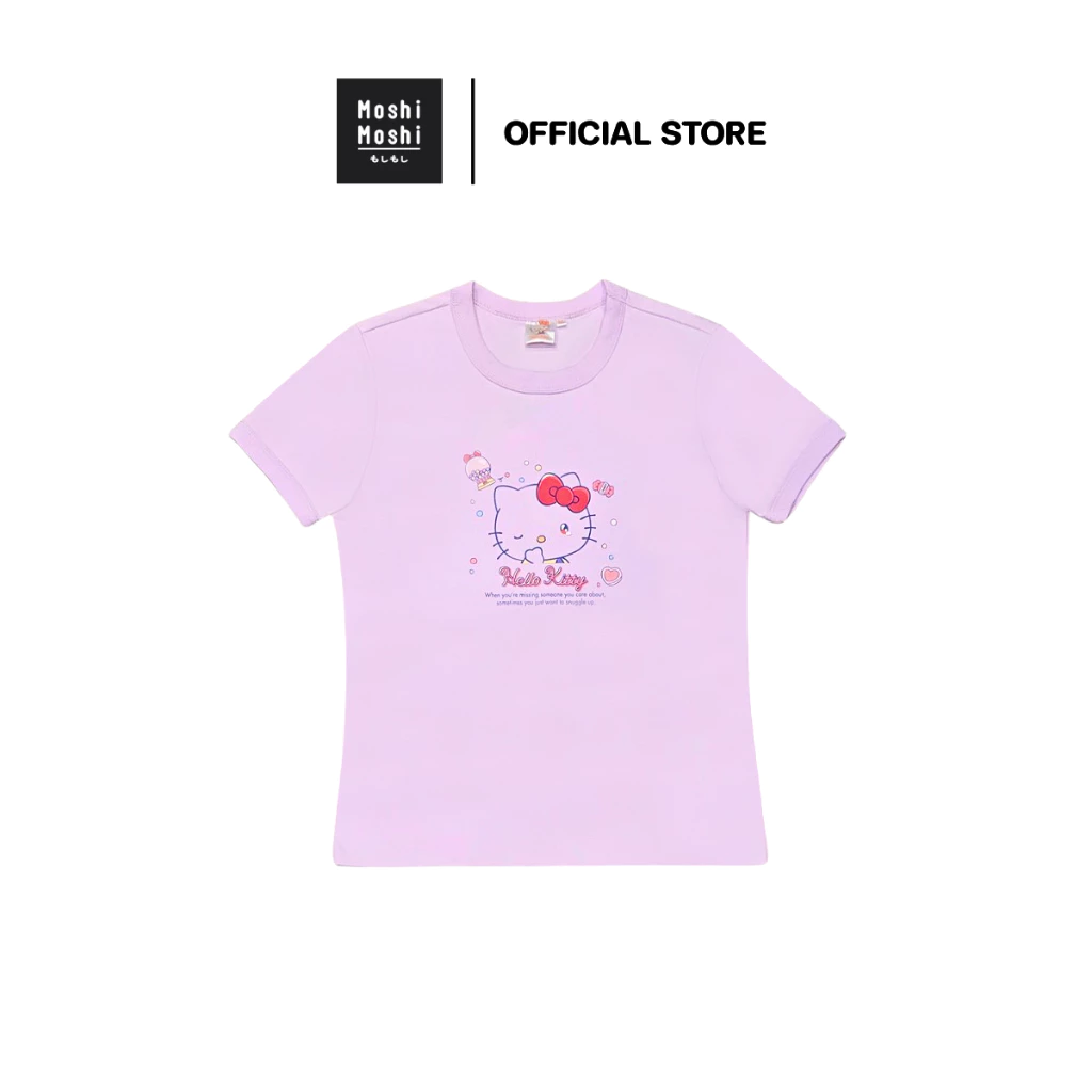 Moshi Moshi เสื้อยืดคอกลม เสื้อยืด ลาย Hello Kitty ลิขสิทธิ์แท้จากค่าย Sanrio รุ่น 6100007800-7803