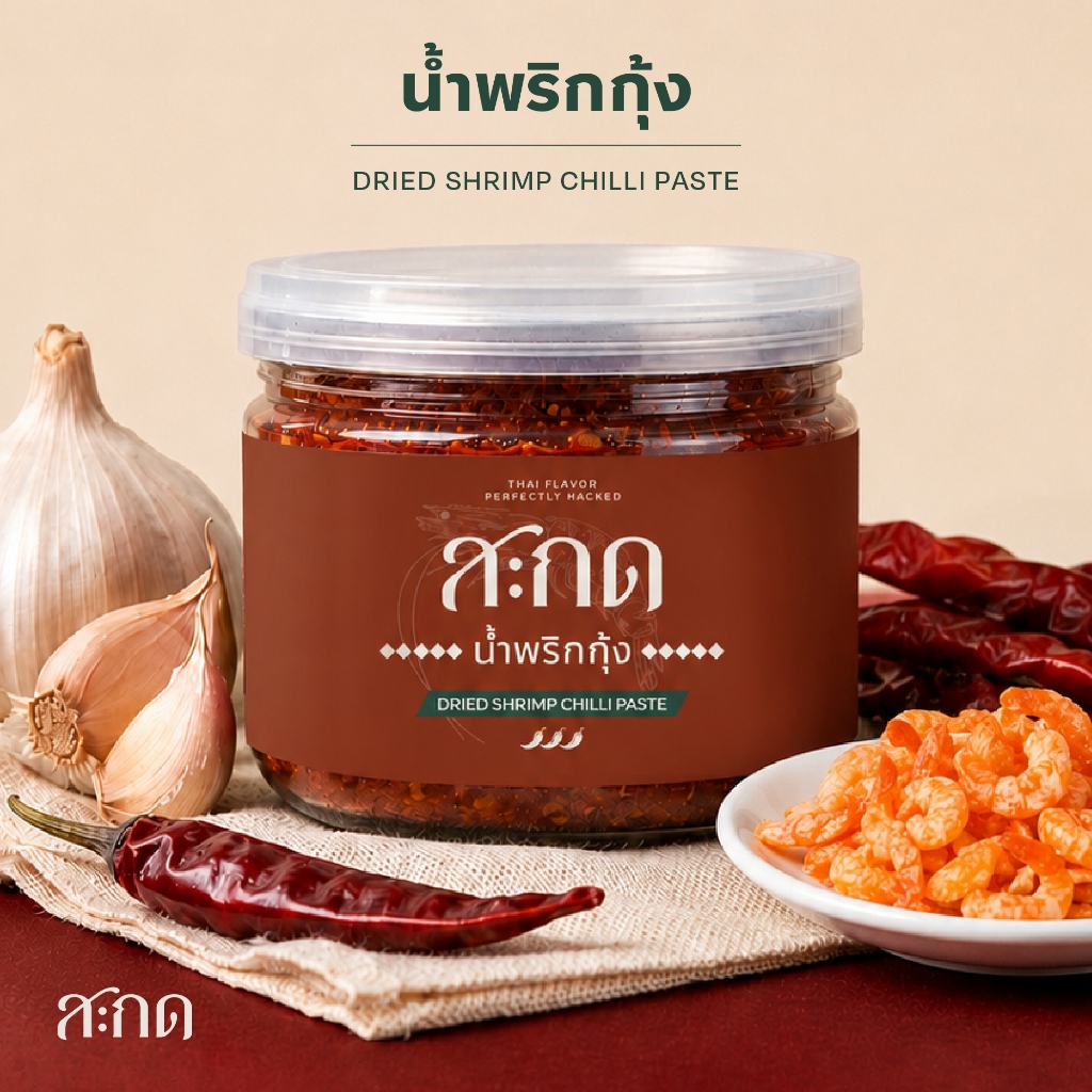 [Sakot สะกด] น้ำพริกกุ้ง น้ำพริกโรยข้าว