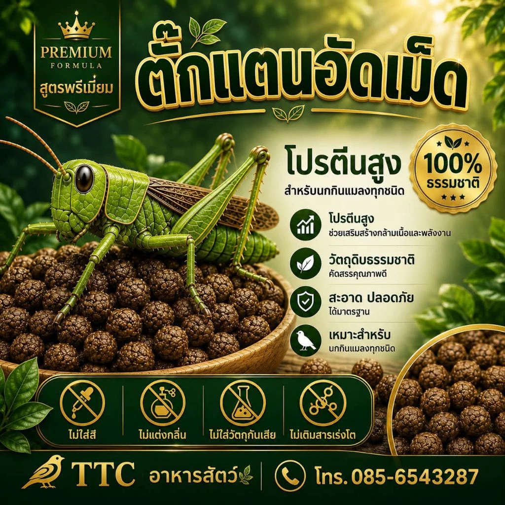ตั๊กแตนอัดเม็ด+ไข่มดแดง