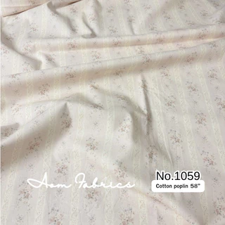 Aom Fabrics🌷ผ้าคอตตอนป๊อปลิน No.1059 สีอ่อน น่ารักมาก ผ้านิ่ม หน้ากว้าง 58 นิ้ว ผ้าเมตรนำเข้า พร้อมส่ง