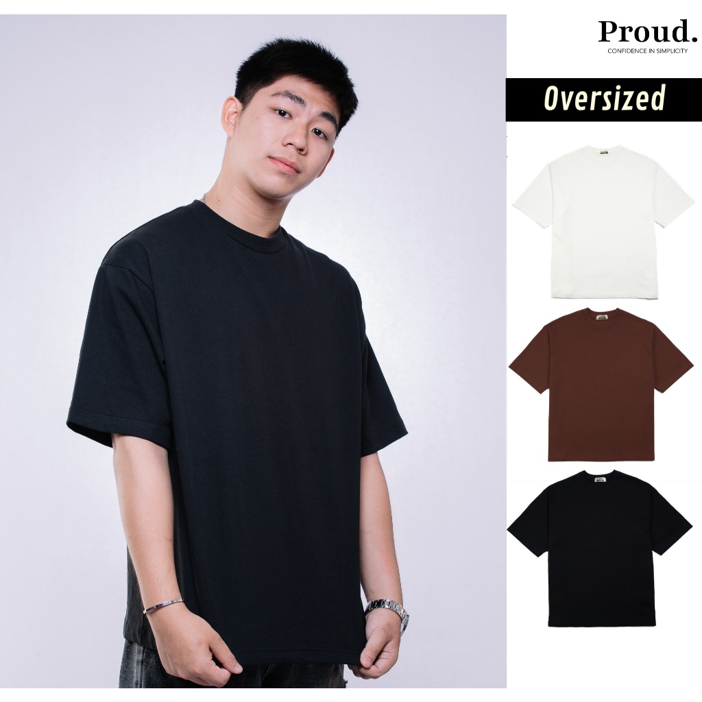 Proud. Oversized เสื้อยืดโอเวอร์ไซส์ ฟรีไซส์รอบอก47นิ้ว Cotton USA ทรง Boxy ผ้าหนา ไม่เป็นขุย Unisex ชาย หญิง