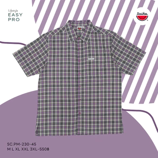 เสื้อแตงโม (SUIKA) เสื้อเชิ๊ตคอปกแขนสั้น ลายสก๊อต (ผ้าไม่ยืด) ( SC.PM-226 227 228 229 230 231 232 )
