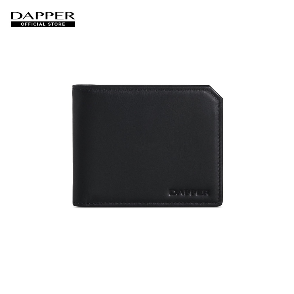 DAPPER กระเป๋าสตางค์ หนังแท้ Nappa Leather Billfold Wallet สีดำ (BWM/BK/1152PN)