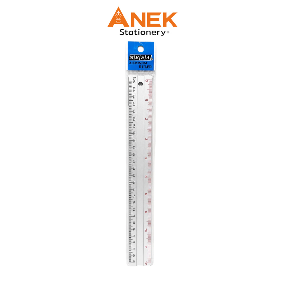 MESA(เมซ่า) ไม้บรรทัดอะลูมิเนียม 12 นิ้ว ปีกนก เงิน มีซ่า ARB-12 (จำนวน 1อัน)