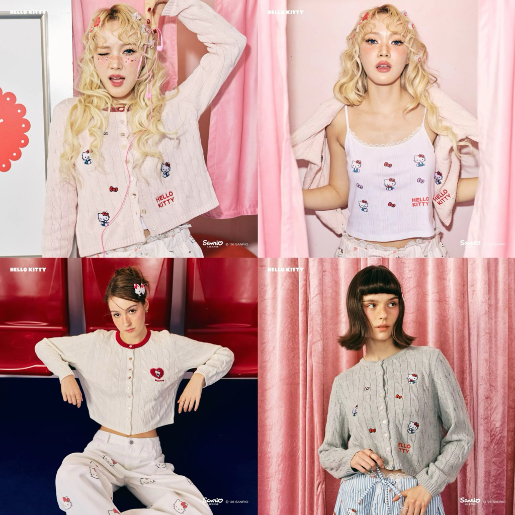 (NEW) Lookbooklookbook Hello Kitty Happy Cardigan พร้อมส่ง