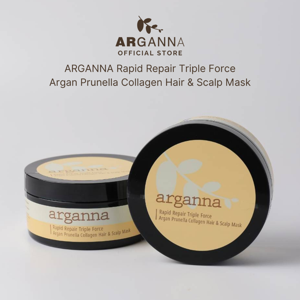 ARGANNA Rapid Repair Triple Force Argan Prunella Collagen Hair & Scalp mask มาสก์ลดผมร่วง ปรับสมดุลหนังศีรษะ ลดอาการคัน