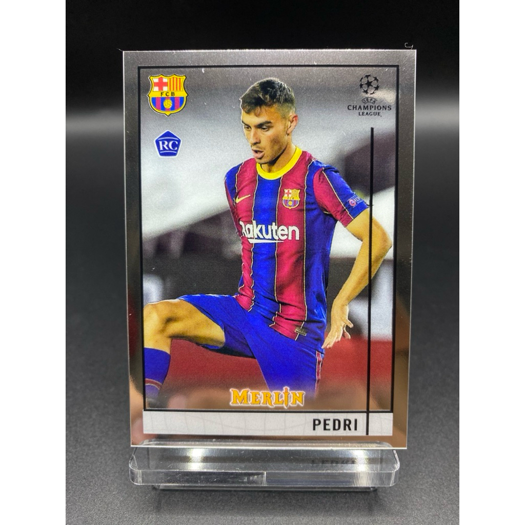 การ์ดฟุตบอล ⚽️ Pedri RC (Rookie Card) Base Card | 2020-21 Topps Merlin UEFA Champions League 🇪🇸🔵🔴