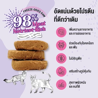 เคลลี่แอนด์โค แพ็ตตี้มีล ทูโก อาหารบาร์ฟฟรีซดรายที่มีโภชนาการครบถ้วน สำหรับแมว ชุดแพ็คเดียวขนาด 7 กรัม