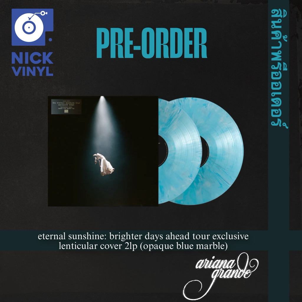 พรีออเดอร์ - แผ่นเสียง ariana grande: eternal sunshine: brighter days ahead tour exclusive lenticular cover 2lp (blue)