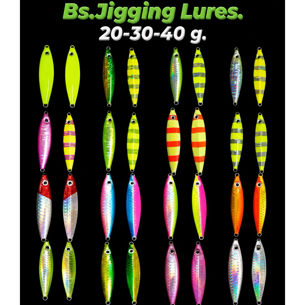 BS.Jigging Lures. เหยื่อจิ๊ก บี เอส. เหยื่อไลท์จิ๊ก เคาะปลากอง 20-30-40กรัม ใช้งานง่ายเคาะเบามือ ได้ผลดีเยี่ยม