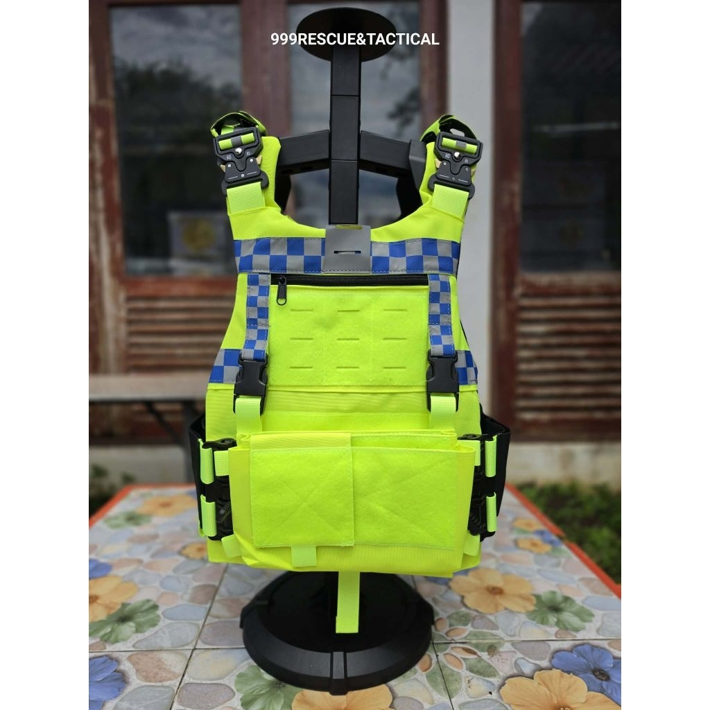 เสื้อเกราะ Tactical VEST รุ่น TPN⚡️FC6.0G พร้อมแถบสะท้อนแสงกระเป๋าเพล่าหน้าปลดเร็วหกจุด