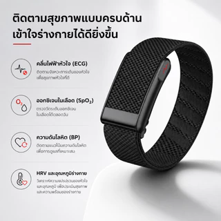 LOOP Smart watch band ตรวจ ECG PPG ระดับแพทย์ A GPSวัดน้ำตาลไม่เจ็บตัว วัดความดันโลหิต กรดยูริก ไขมันในเลือด HRV