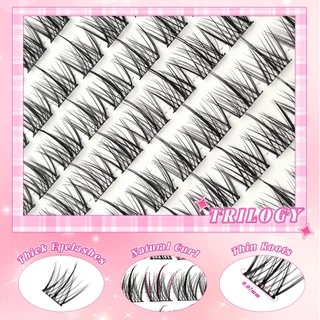 100/120pcs คลัสเตอร์ขนตาปลอมแบบติดเองได้ ชุดขนตาเทียมสไตล์ดอกทานตะวันธรรมชาติ ไม่ต้องใช้กาว พร้อมแหนบ
