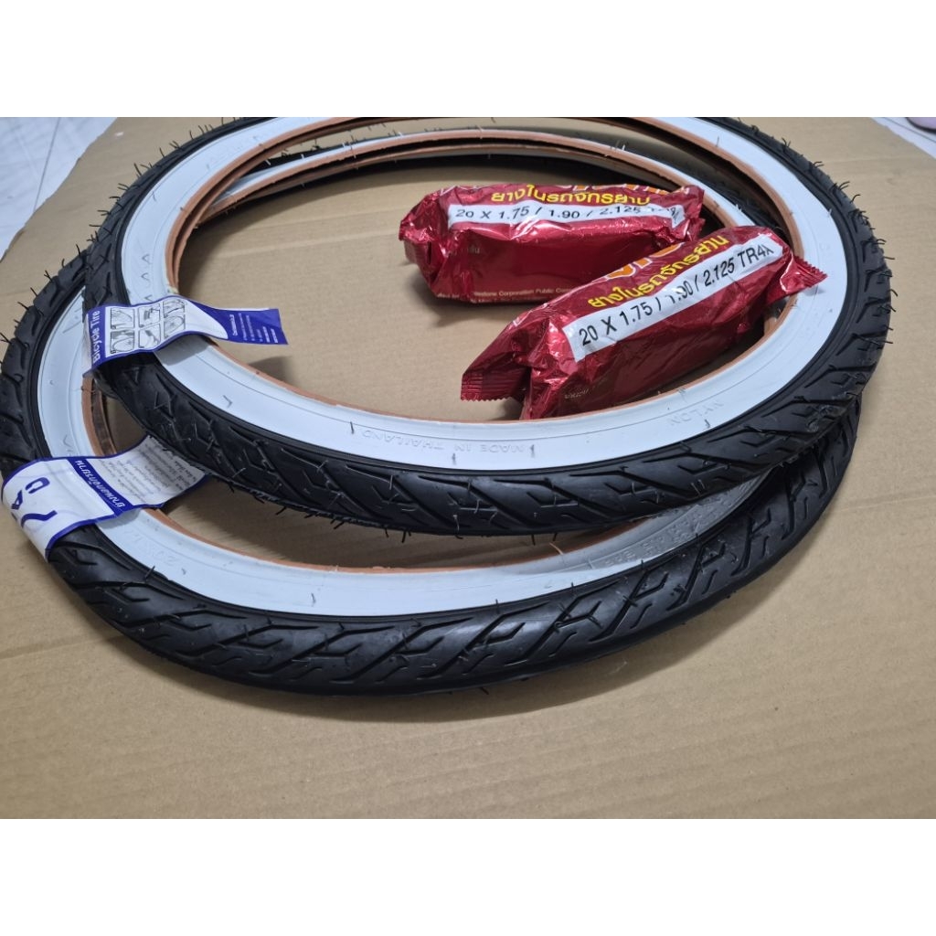 ยางนอก 20 นิ้ว ขอบขาว BMX 20X175 Camel ยางจักรยาน 20นิ้ว ยางนอกจักรยาน BMX