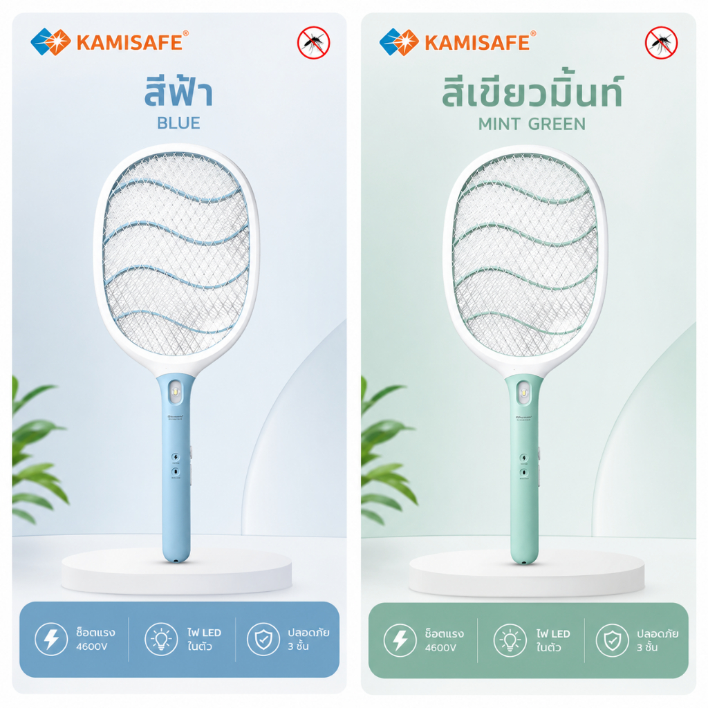 ไม้ตียุงไฟฟ้า มีไฟ LED ชาร์จไฟ USB Kamisafe