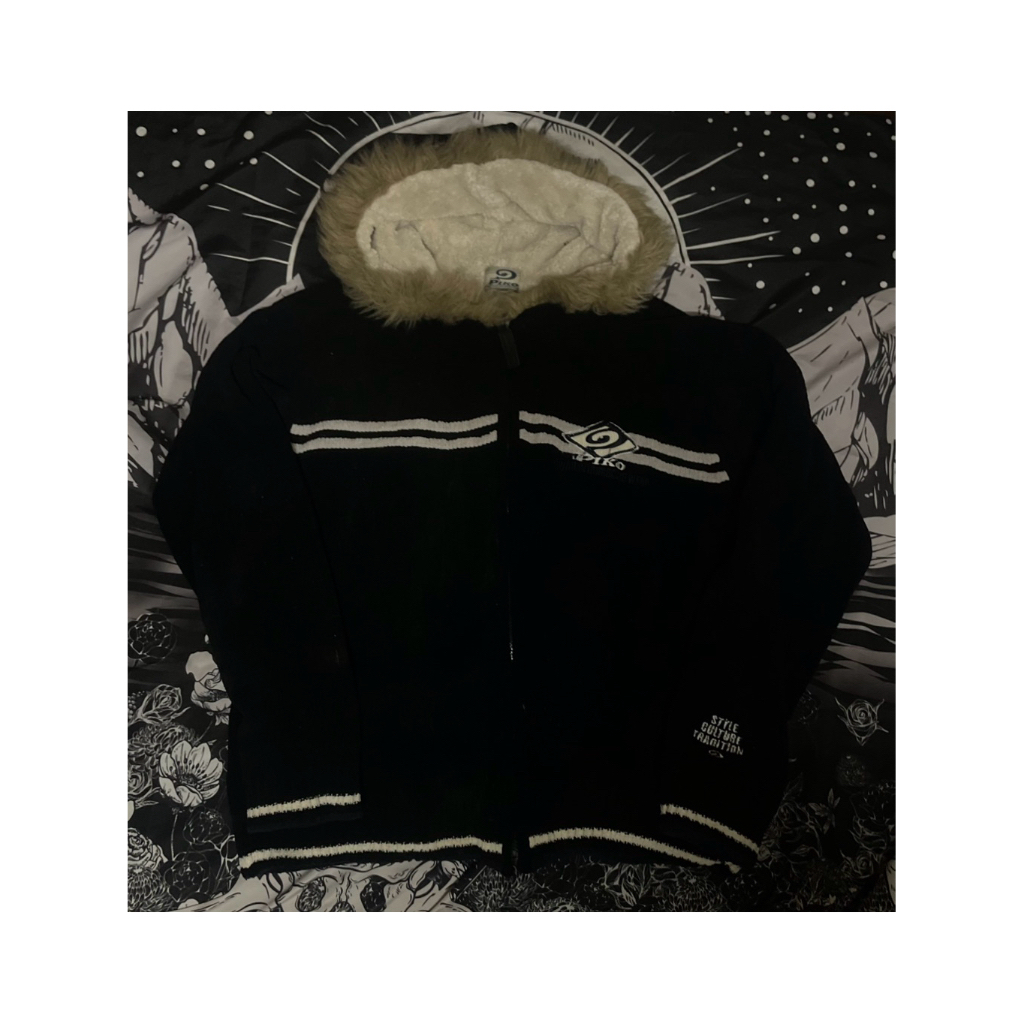 PIKO KNIT FUR HOODIE 90 Y2K มือสอง