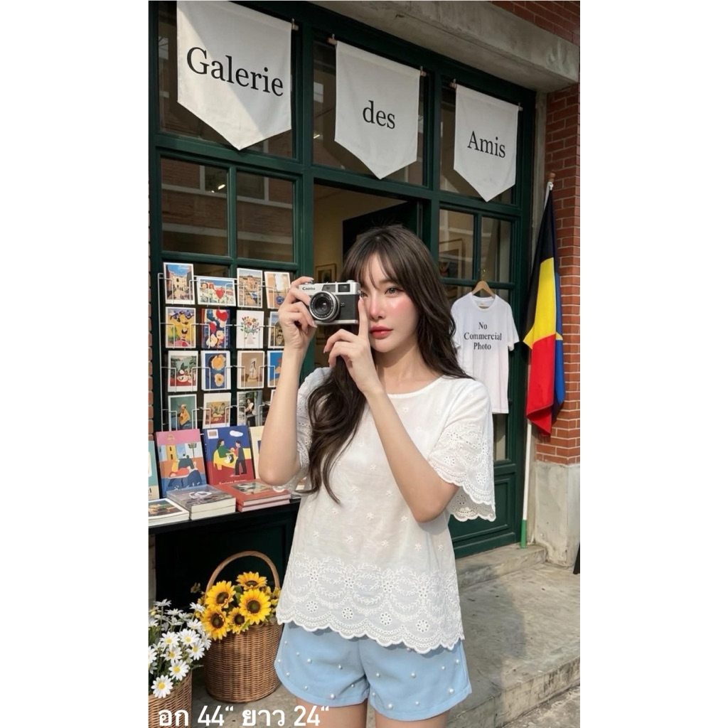 4. ส่งฟรี ‼️ เสื้อ ผู้หญิง ผ้าสปัน ปัก 🧥อก ~44" ยาว ~23-25“ (ขนาดจะโชว์อยู่ในรูปนะค๊า) Nudyda🌈 ผ้านุ่ม ส่งไว จาก กทม.