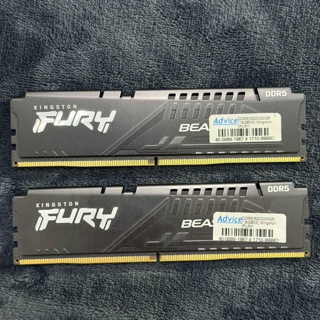 32GB (16GBx2) DDR5 5200MHz KINGSTON FURY BEAST DDR5 (BLACK) (KF552C40BBK2-32) RAM แรม (หน่วยความจำ) 