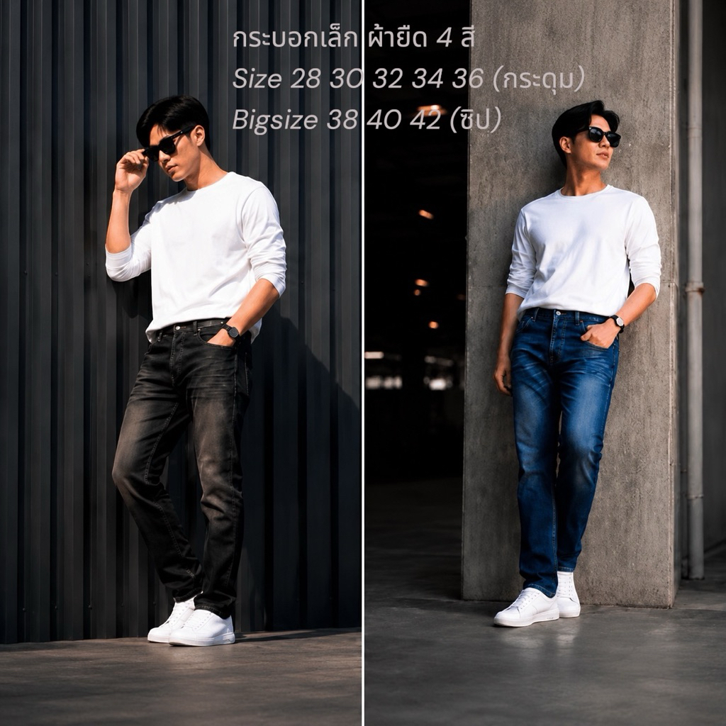 JEANSEXPRESS ไซส์28-44“กางเกงยีนส์ชายทรงกระบอก ผ้ายืด เป้ากระดุม มี4 สี ทรงสวยป้ายหนัง