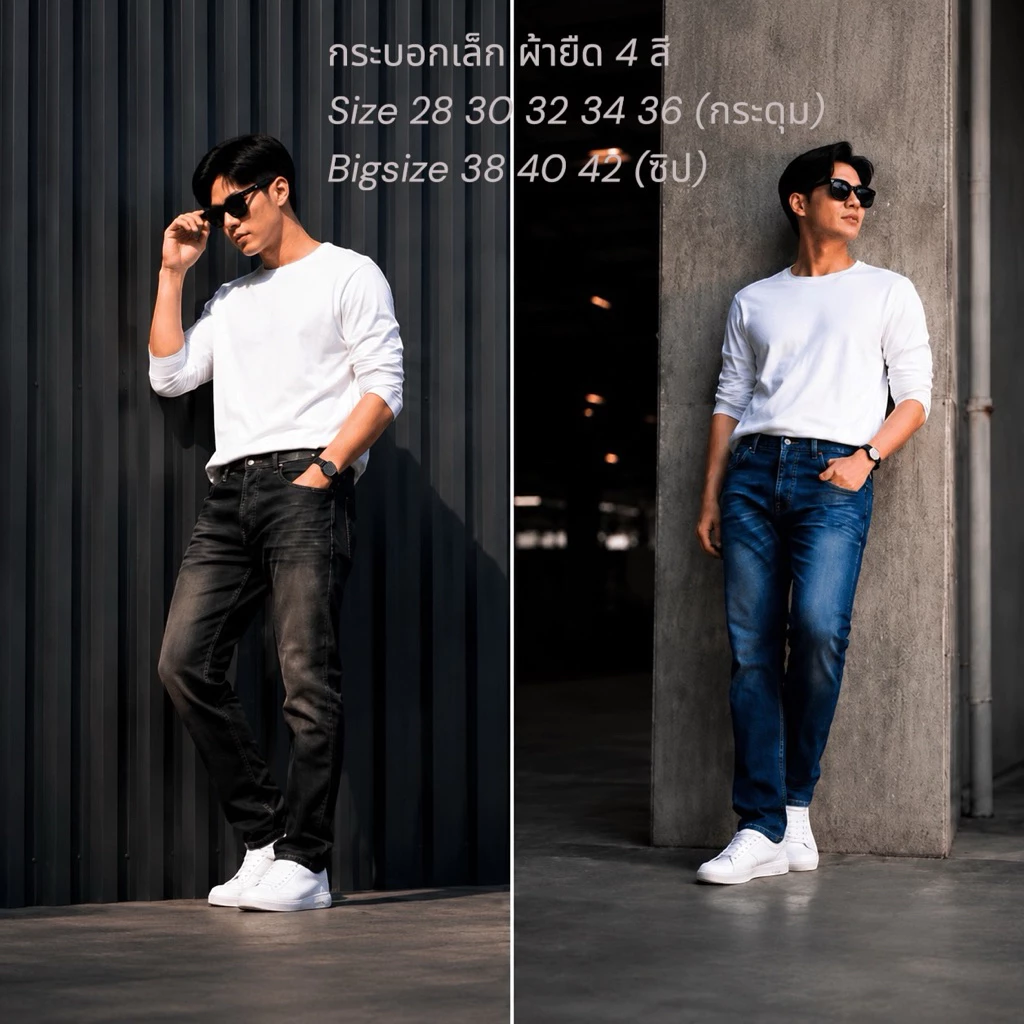 JEANSEXPRESS ไซส์28-44“กางเกงยีนส์ชายทรงกระบอก ผ้ายืด เป้ากระดุม มี4 สี ทรงสวยป้ายหนัง