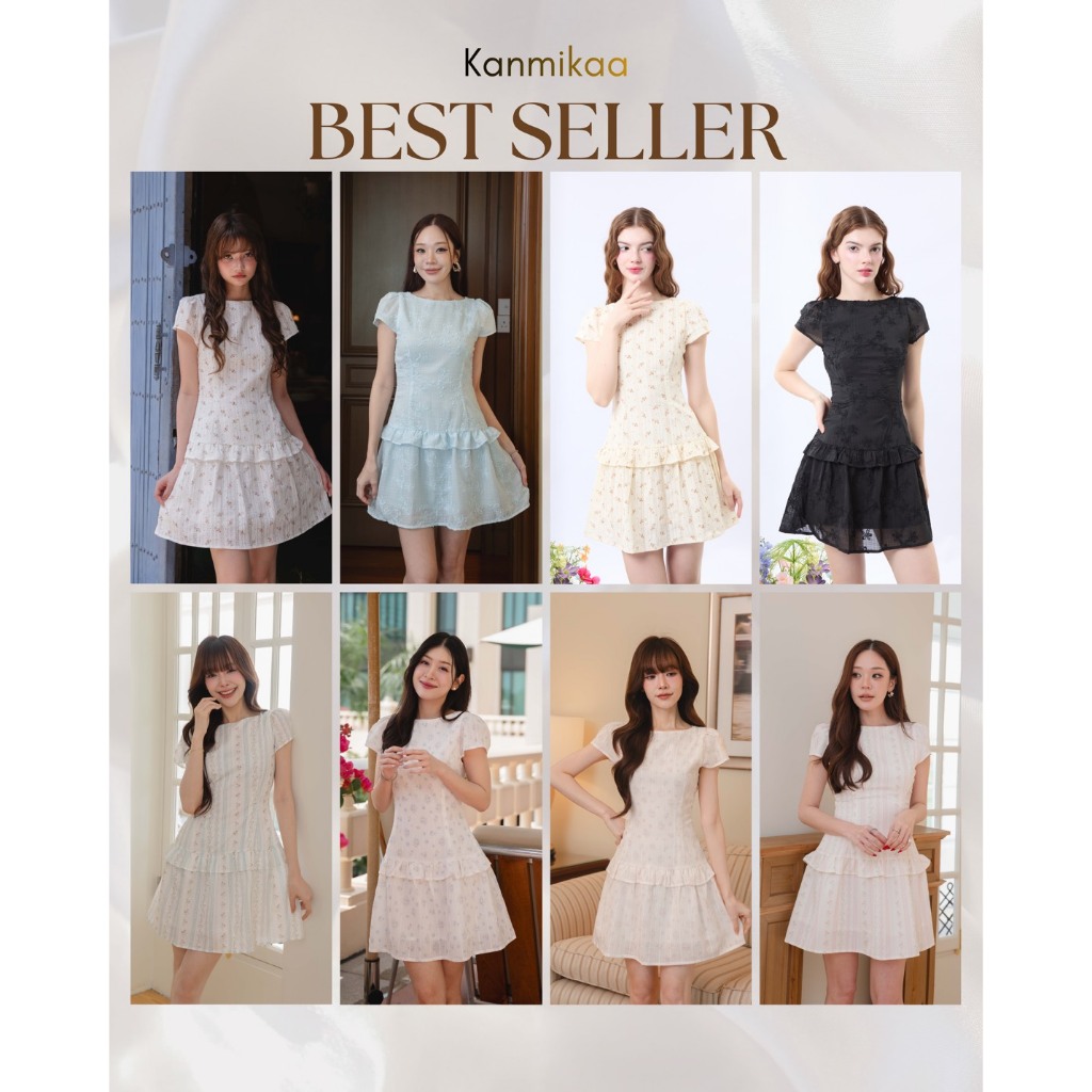 🛋️🪟🧸| KK001 เดรสสั้นระบายสะโพก ผ้าลายดอกไม้ 🧺(ไม่มั่นใจไซส์สอบถามก่อนสั่งนะคะ)