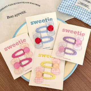 Cute 533 กิ๊บติดผม กิ๊บหนีบผมโบว์ซัมเมอร์สุดคิ้วท์ 2 ชิ้น/แพ็ค