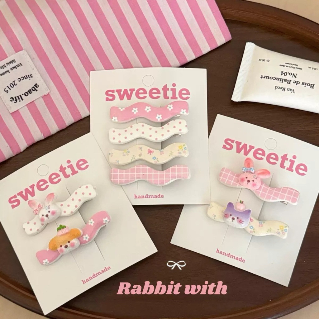 Cute 537 กิ๊บติดผม กิ๊บหนีบผมทรงคลื่นสีหวาน