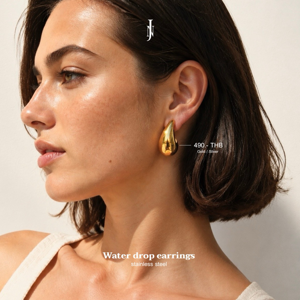 Water drop earrings premium